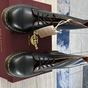 Dr. Martens Black Boots with Yellow Stitching